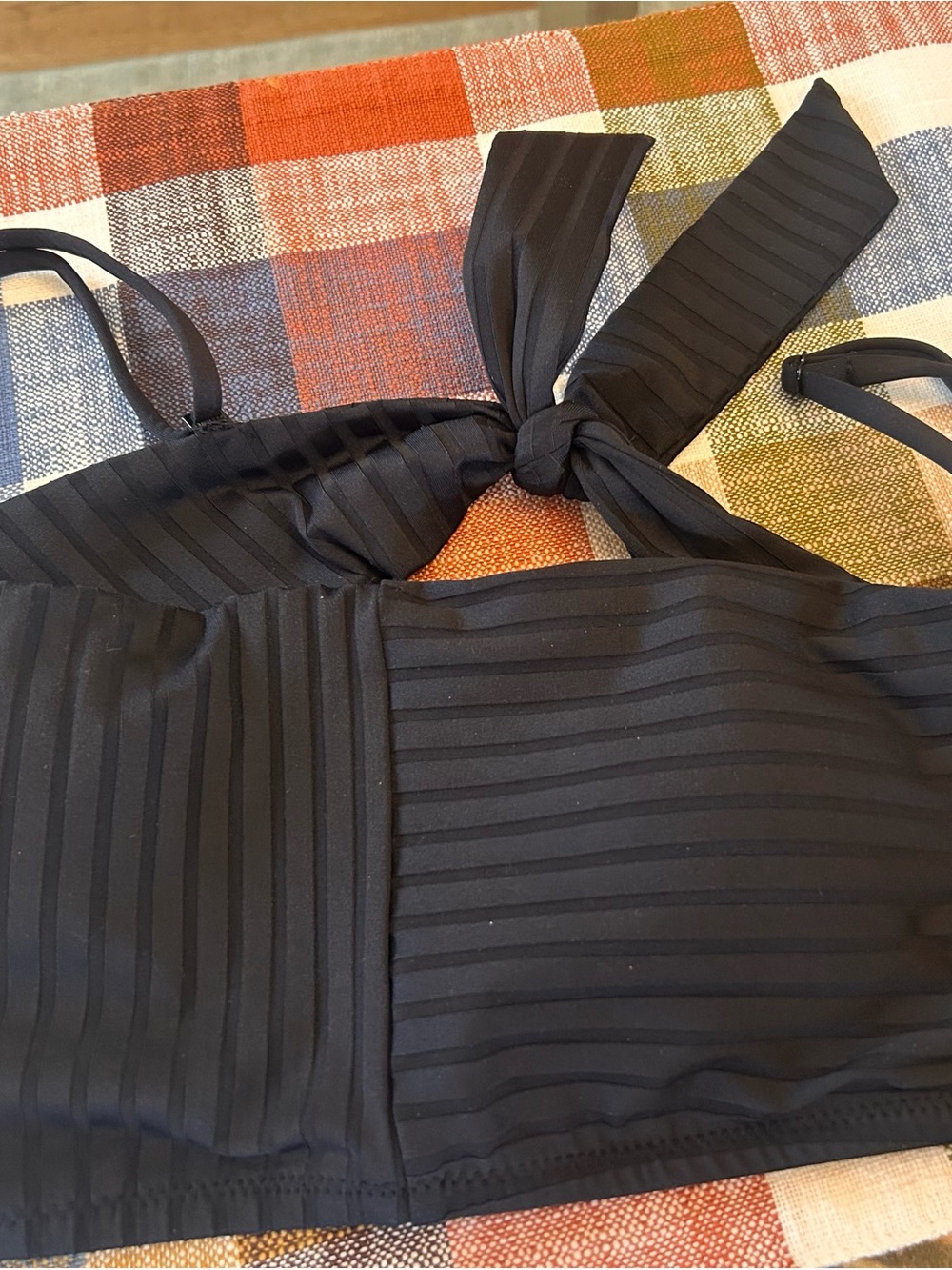 Sanctuary Black Ribbed Bikini Top